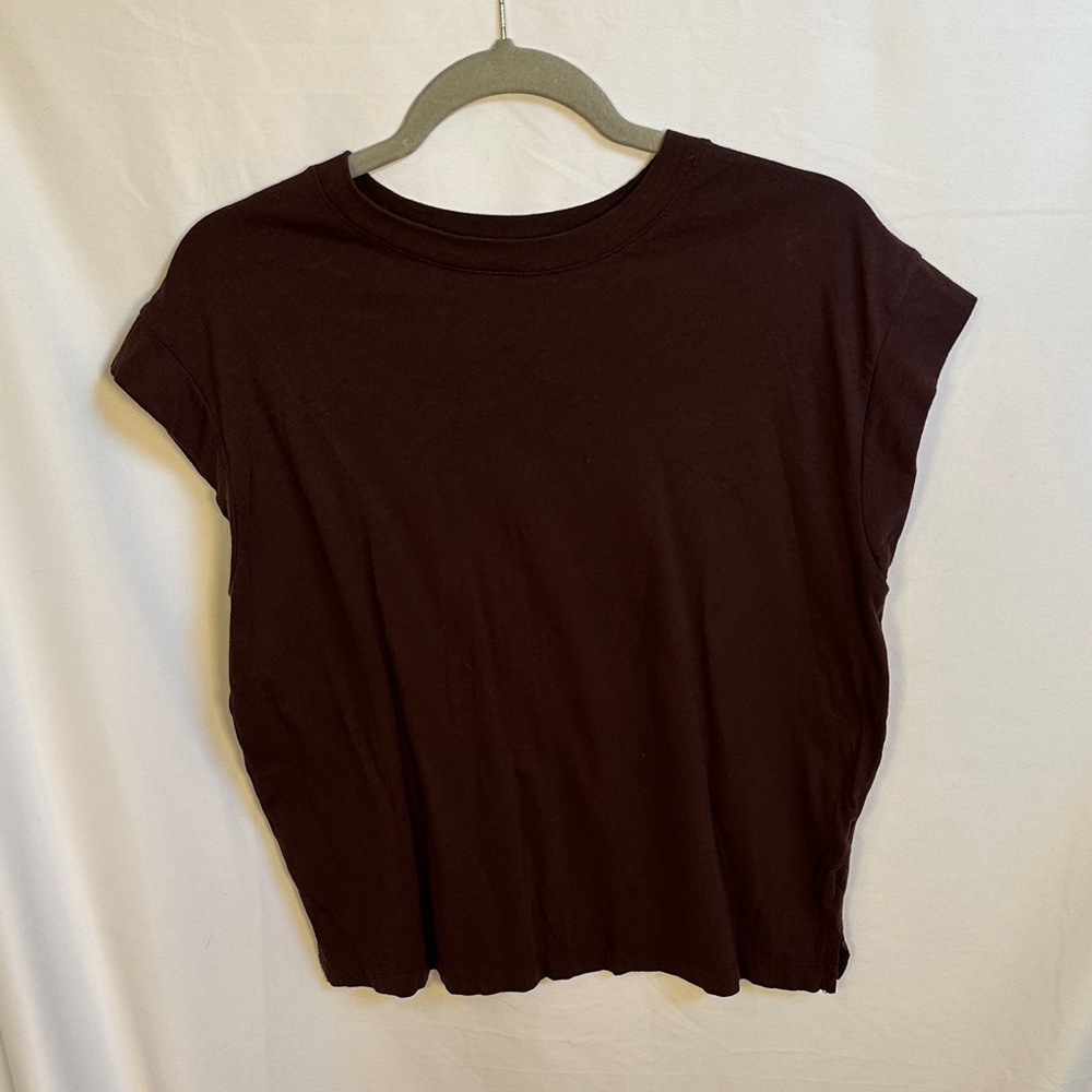 a new day Women's Dark Brown Short Sleeve Top